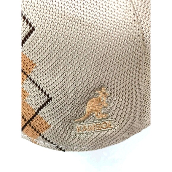 Kangol 504 Beret Hat Tan Newsboy Woven Argyle Print Flat Cap Casual Unisex - Picture 5 of 7